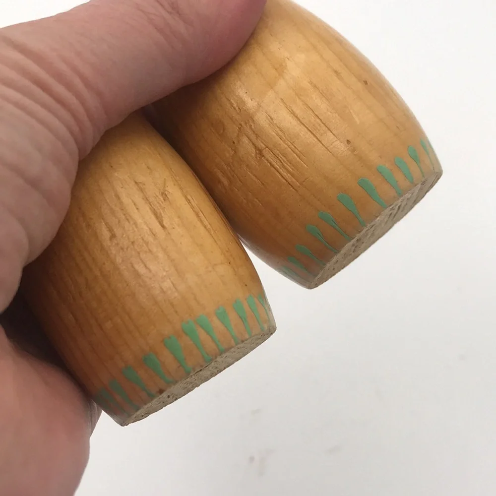 VTG Handpainted‎ Wooden Mushroom Salt & Pepper